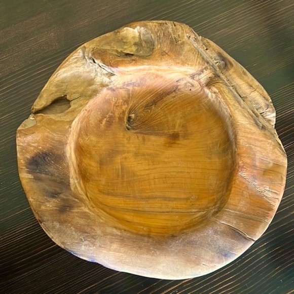 Large Raw Teak Root Wood Bowl, Made In Indonesia. - Picture 3 of 11